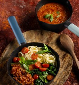 una receta con linguine pasta y soja soja texturizada receta apto para veganos