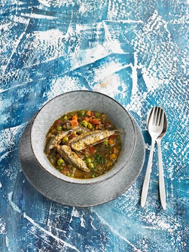 anchoas con verduras