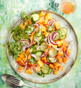 ensalada de papaya y pepino