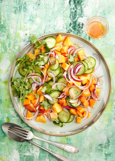 ensalada de papaya y pepino