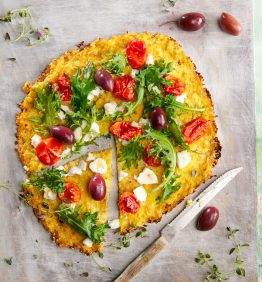pizza de base coliflor