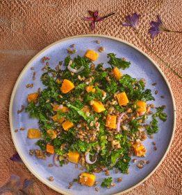 ensalada de kale y calabaza