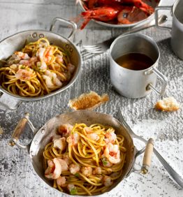 pasta con gambas