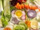 variedad de verduras para ensalada, zanahoria, pepino, limon, remolacha, hinojo
