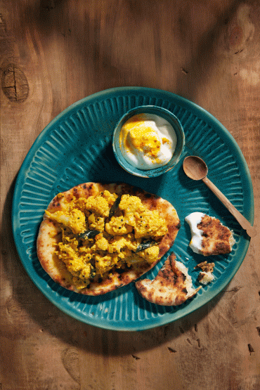 coliflor masala con pan
